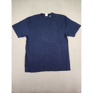 Time Out Shirt Mens Large L Navy Blue Crew Neck Cotton Stretch Regular NWOT 2
